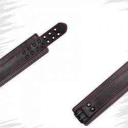 Ecological Leather Collar And Leash Black / Red  6970260905930 Fetish