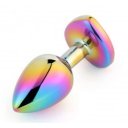 Anal Plug Rainbow Buttplug Small, Heart Shape, Light Blue Crystal 6427885017093 Anál