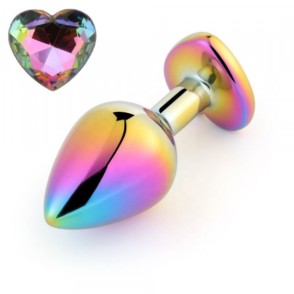 Anal Rainbow Buttplug Small Heart Shape Multicolor Guilty Toys 6427885017055 Anál