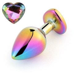 Anal Rainbow Buttplug Small Heart Shape Multicolor Guilty Toys 6427885017055 Anál Anál