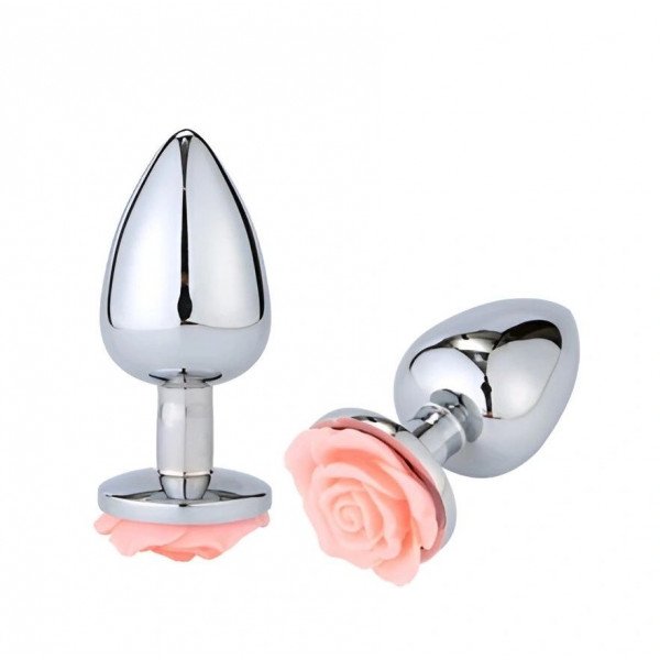Anal Plug Rose Pleasure Medium, Silver/Pink 6427885017406 Anál