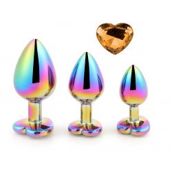 Rainbow Buttplug, Heart Shape 3pc Set 6427885017291 Anál Anál