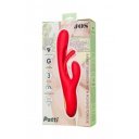 JOS Vibrator with clitoral stimulator Patti with moving tongue, silicone, red, 24 cm 6975562452281 Multifunkciós
