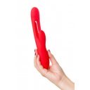 JOS Vibrator with clitoral stimulator Patti with moving tongue, silicone, red, 24 cm 6975562452281 Multifunkciós