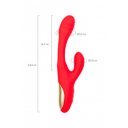 JOS Vibrator with clitoral stimulator Patti with moving tongue, silicone, red, 24 cm 6975562452281 Multifunkciós
