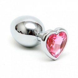 Hearty Buttplug, Medium, Silver/Pink Anál Anál