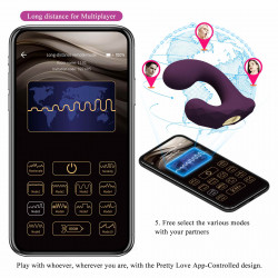 PRETTY LOVE - Billy Purple, 12 vibration functions Mobile APP remote control 6959532336238 Multifunkciós