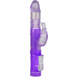 Fierce Rabbit Vibrator, Thrusting, Vibrating, Rotating, TPE, Purple, 24.4 cm 6427885002778 Multifunkciós Multifunkciós