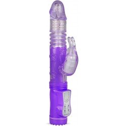 Fierce Rabbit Vibrator, Thrusting, Vibrating, Rotating, TPE, Purple, 24.4 cm 6427885002778 Multifunkciós Multifunkciós