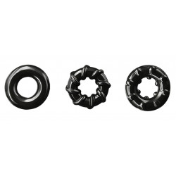 Set of 3 Erection Rings Trio Rings, TPE, Black 6427885002181 Gyűrűk Gyűrűk