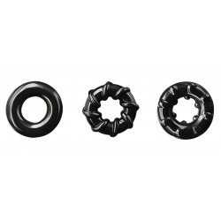 Set of 3 Erection Rings Trio Rings, TPE, Black 6427885002181 Gyűrűk Gyűrűk