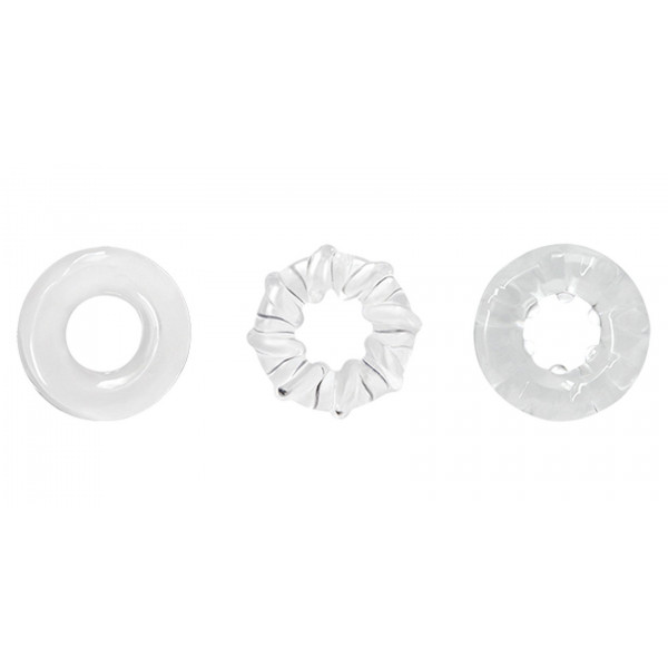 Set of 3 Erection Rings Trio Rings, TPE, Transparent 6427885002198 Gyűrűk