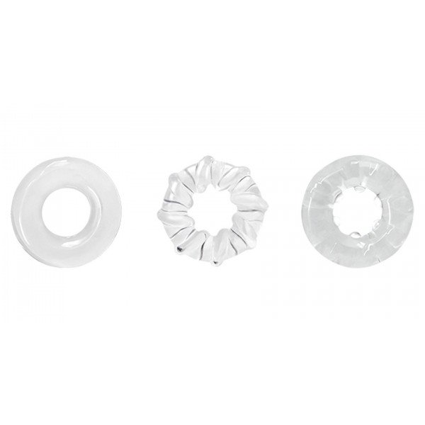 Set of 3 Erection Rings Trio Rings, TPE, Transparent 6427885002198 Gyűrűk