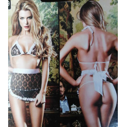 Housemaid's Black Lace Bikini With Trim Apron 4890808124772 Szerepruhák