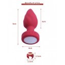 Anal Plug Led Light Vibrating Plug, Remote Control, 10 Vibration Modes, Silicone, USB, Red, 9 cm 6427885026088 Anál