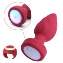 Anal Plug Led Light Vibrating Plug, Remote Control, 10 Vibration Modes, Silicone, USB, Red, 9 cm 6427885026088 Anál