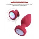Anal Plug Led Light Vibrating Plug, Remote Control, 10 Vibration Modes, Silicone, USB, Red, 9 cm 6427885026088 Anál