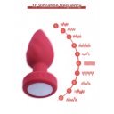 Anal Plug Led Light Vibrating Plug, Remote Control, 10 Vibration Modes, Silicone, USB, Red, 9 cm 6427885026088 Anál