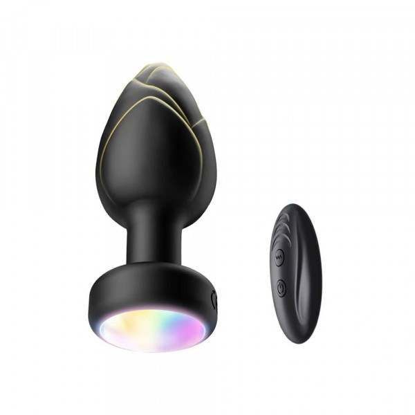 Anal Plug Led Light Vibrating Plug, Remote Control, 10 Vibration Modes, Silicone, USB, Black, 9 cm 6427885026095 Anál