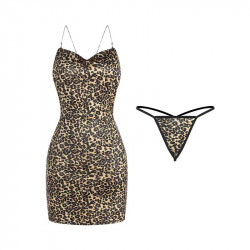 Open Back Dress Leopard Lady, Animal Print, S-L 6427885011749 Mini ruha