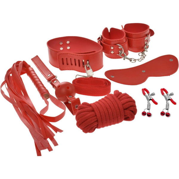 Harass Me! 7 pcs BDSM Kit, Red 6427885017710 szett