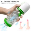 Icey Masturbator With Handsfree Support 9 Vibration Modes + 3 Modes White / Green  5000128032131 Multifunkciós