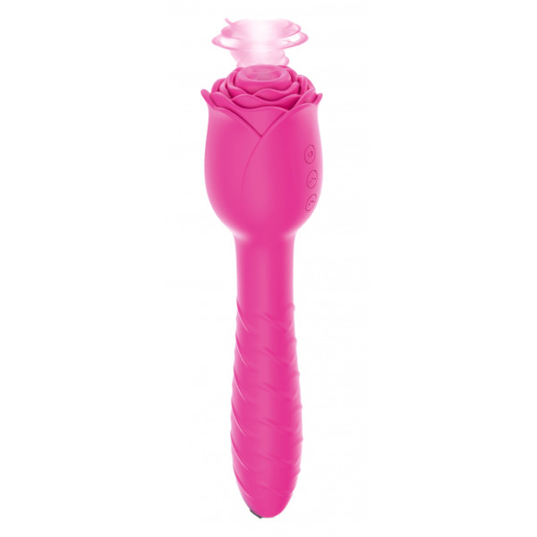 Stimulator 3-1 In Bloom, Sucking, Vibrating, Thrusting, Silicon, USB, Roz, 22.9 cm Multifunkciós