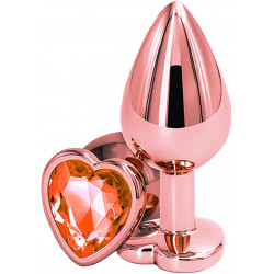 Anal Plug Brilliant Anal Plug Small, Rose Gold, Orange Crystal 6427885016508 Anál Anál