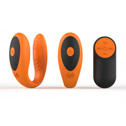 Uranus Vibrator, 7 Vibration Modes, 4 Speeds, Silicone, USB, Remote Control, Orange/Black 6427885001825 Csiklóizgatók