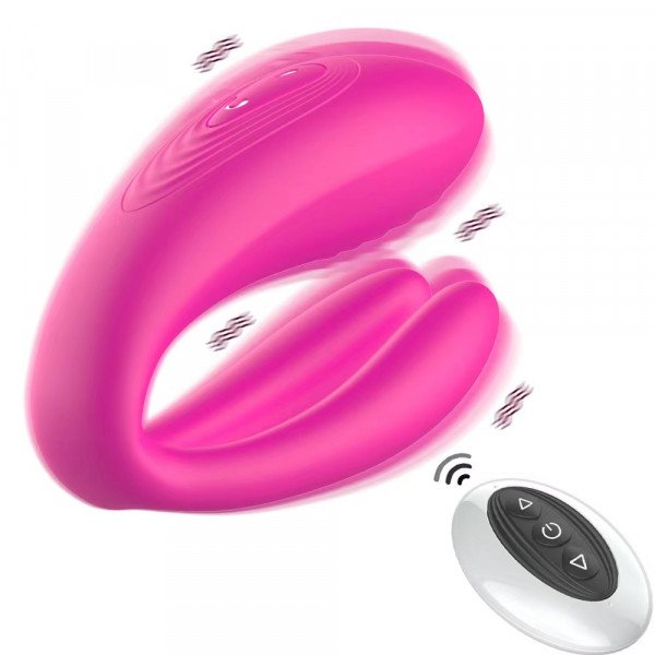 Tiana Double Stimulator, Remote Control, 10+10 Vibration Modes, Silicone, USB, Pink 6427885000187 Csiklóizgatók