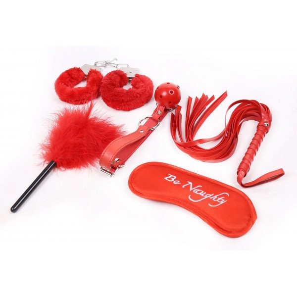 Fetish Fever - Bondage Set - 5 pieces - Red  7422256283229 szett