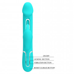 PRETTY LOVE - Kampas Green, 7 vibration functions 4 licking settings 6959532335958 Multifunkciós