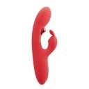 Flame Rabbit Vibrator, Super Powerful, 3 Independent Motors, 9 Vibration Modes, Silicone, USB, Red, 22.2 cm 6427885026439 Multifunkciós