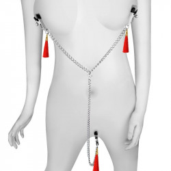 Clips Nipples-Clitoris With Red Tassels 6970260906203 Fetish