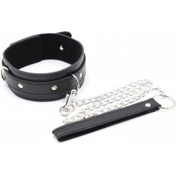 Fetish Fever - Collar with leash - Black 7422256284233 Fetish Fetish