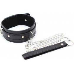 Fetish Fever - Collar with leash - Black 7422256284233 Fetish Fetish