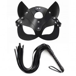 Fetish Set-Mask and Whip, Black 6427885026309 szett Fetish