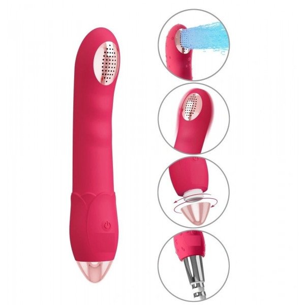 Shower Vibrator, 10 Vibration Modes, Silicone, USB, Red, 20 cm 6427885028822 Multifunkciós