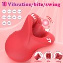 Vibrator Seductive Lips 3 in 1, Vibrating, Licking, Biting, Silicon, USB Magnetic, Rosu, 9 cm 6427885028679 Csiklóizgatók