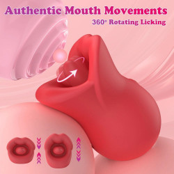 Vibrator Seductive Lips 3 in 1, Vibrating, Licking, Biting, Silicon, USB Magnetic, Rosu, 9 cm 6427885028679 Csiklóizgatók