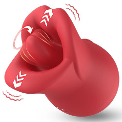Vibrator Seductive Lips 3 in 1, Vibrating, Licking, Biting, Silicon, USB Magnetic, Rosu, 9 cm 6427885028679 Csiklóizgatók Csiklóizgatók