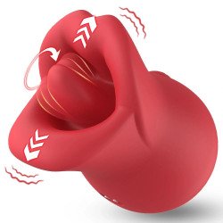 Vibrator Seductive Lips 3 in 1, Vibrating, Licking, Biting, Silicon, USB Magnetic, Rosu, 9 cm 6427885028679 Csiklóizgatók Csiklóizgatók