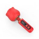 Mini Massage Vibrator Luxury Bloom, 9 Vibration Modes, LCD Display, USB Magnetic, Silicone, Red, 12.6 cm 6427885028808 Csiklóizgatók