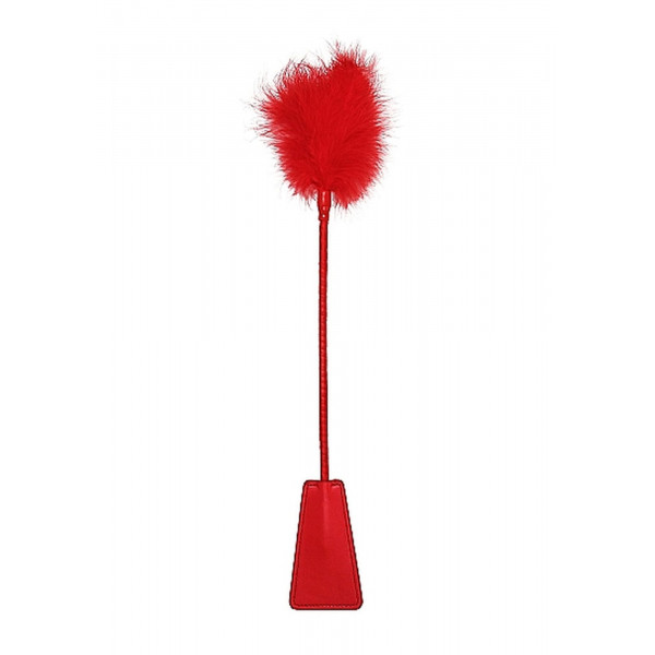 Ouch! Crop With Feather - Red  8714273505330 Fetish