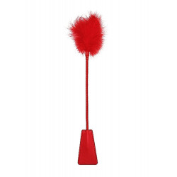 Ouch! Crop With Feather - Red  8714273505330 Fetish Fetish
