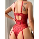 Moulin Rouge 2 Piece Lingerie Set, Body and Garters, Red, M 6427885029799 szett
