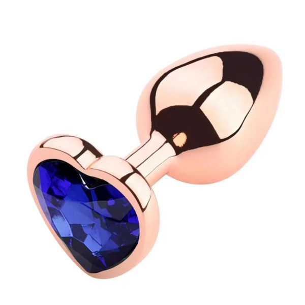 Anal Plug Brilliant Anal Plug Large, Rose Gold, Dark Blue Stone 6427885016799 Anál