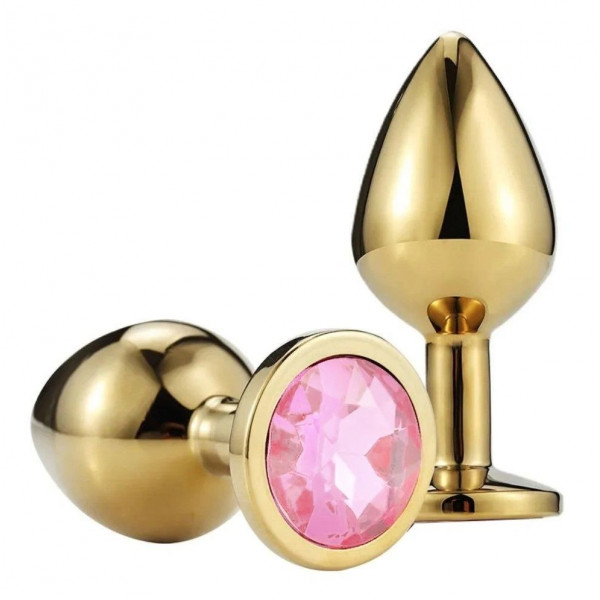 Anal Plug Metallic Buttplug, Large, Gold/Light Pink 6427885014870 Anál