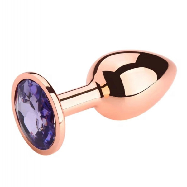 Anal Plug Charm Large, Rose Gold, Light Purple Crystal 6427885015778 Anál