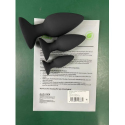 Set of 3 Anal Plugs with Suction Cup, Liquid Silicone, Black 6427885028839 Anál